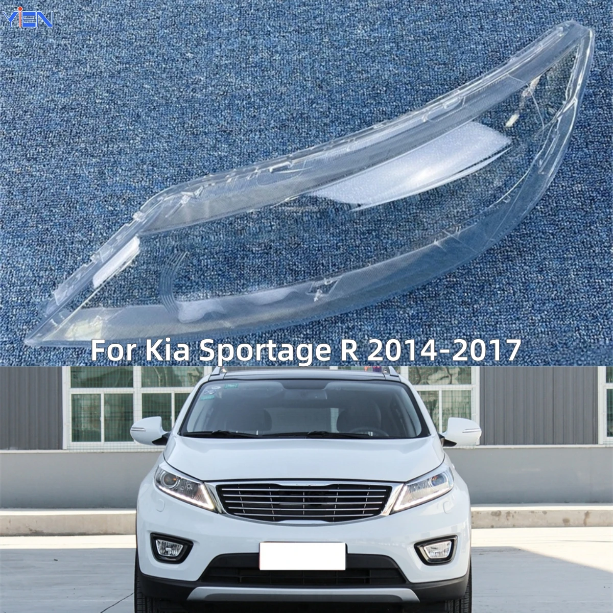 

For Kia Sportage R 2014 2015 2016 2017 Accessory Cars Lampshade Headlight Glass Car Front Headlight Lens Cover Lights Shell