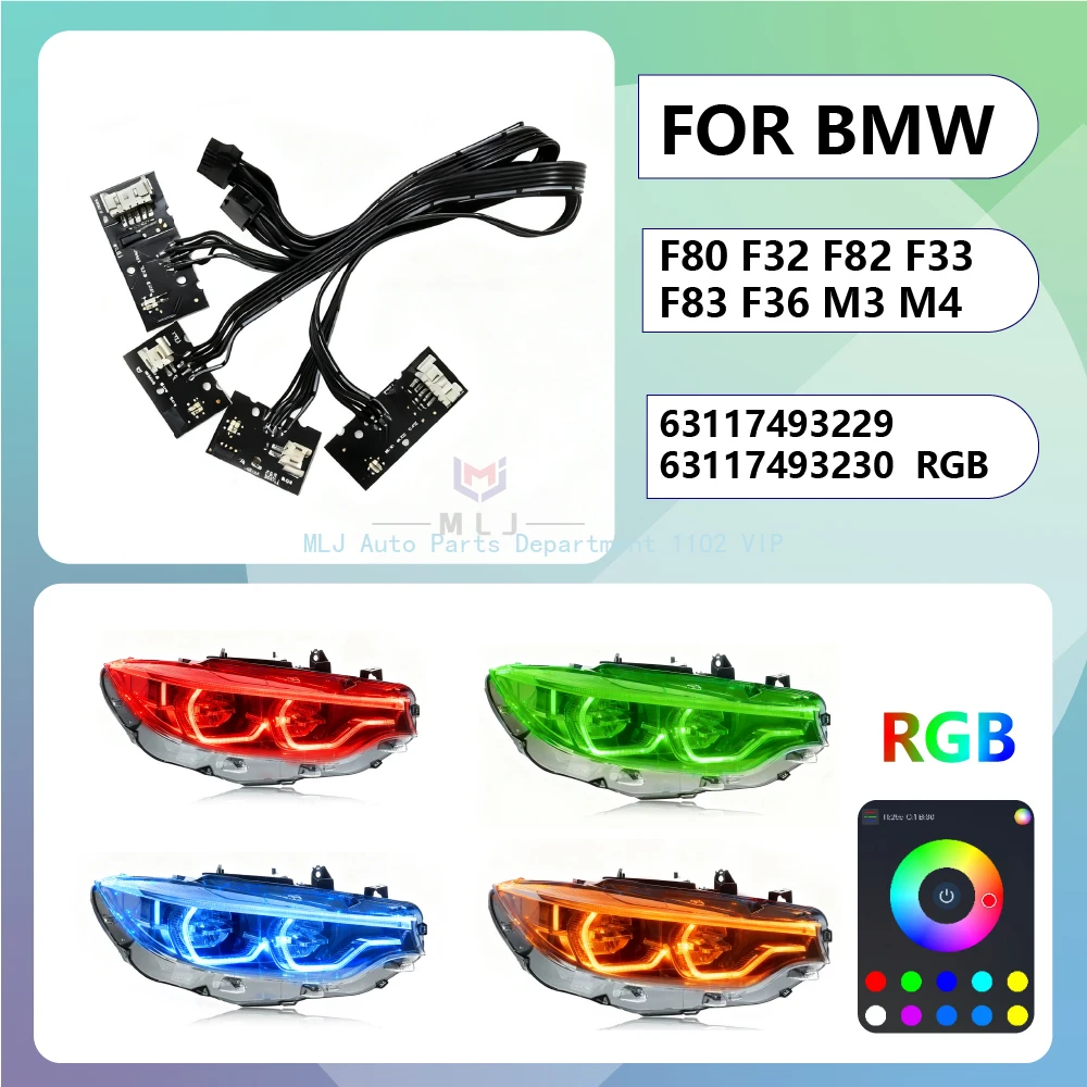 

Новый контроллер дневных ходовых огней RGB Angel Eye для BMW F80 F32 F33 F83 F36 M3 M4 OEM 63117493229 63117493230 RGB
