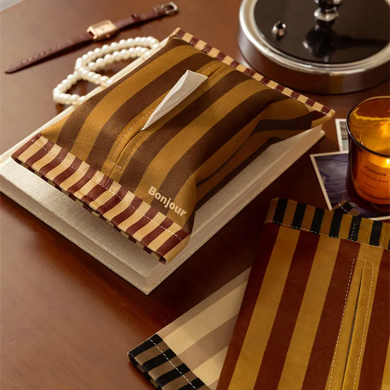 Velvet Napkin Holder for Kitchen Disposable Tissue Paper Storange Modern Dining Table Napkin Tray for Home Hotel Office 18x24cm