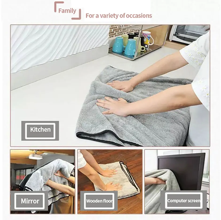 100 x 40 cm Mikrofaser-Autowaschhandtuch, schnell trocknend, automatische Reinigung, extra weiches Tuch, hohe Wasseraufnahme für Autowaschzubehör – Detail 3