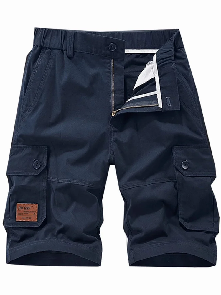 

Men's Summer Outdoor Cotton Work orts Straight Leg Five-Quarter Casual Pants Multi-ket Loose Fit Faion Urban Sle