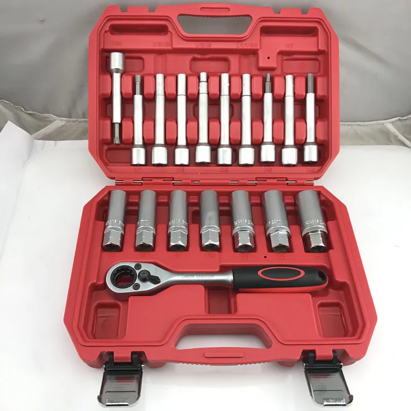 18 Pcs Shock Absorber Upper Tower Top Screw Disassembler Hexagon Socket Speceial Tools Ferramentas Automotiva Kit Herramientas