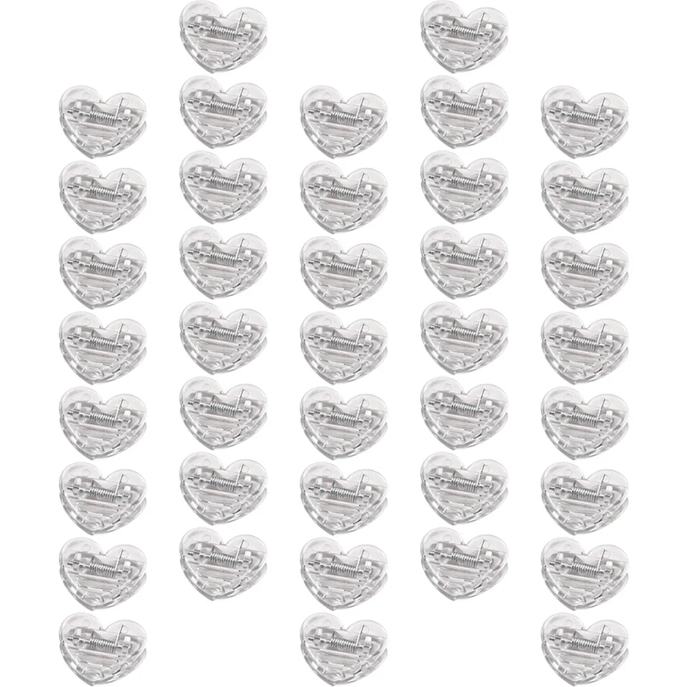 40 pçs clipes de coração claro pequena foto grampos para arquivo notas de papel pasta decoração de escritório em casa exibição de parede multi-função suprimentos