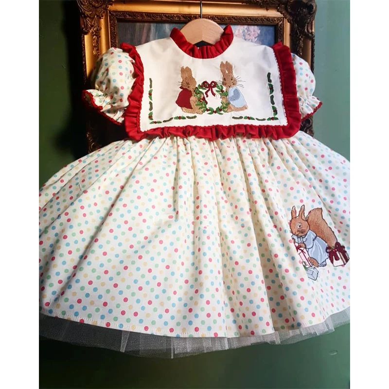 ins Turkey Kids Dress Party Dress for Kids Girl Flower Girl Dresses Eid Dress Birthday Party Fashion Sweet Girls Dress