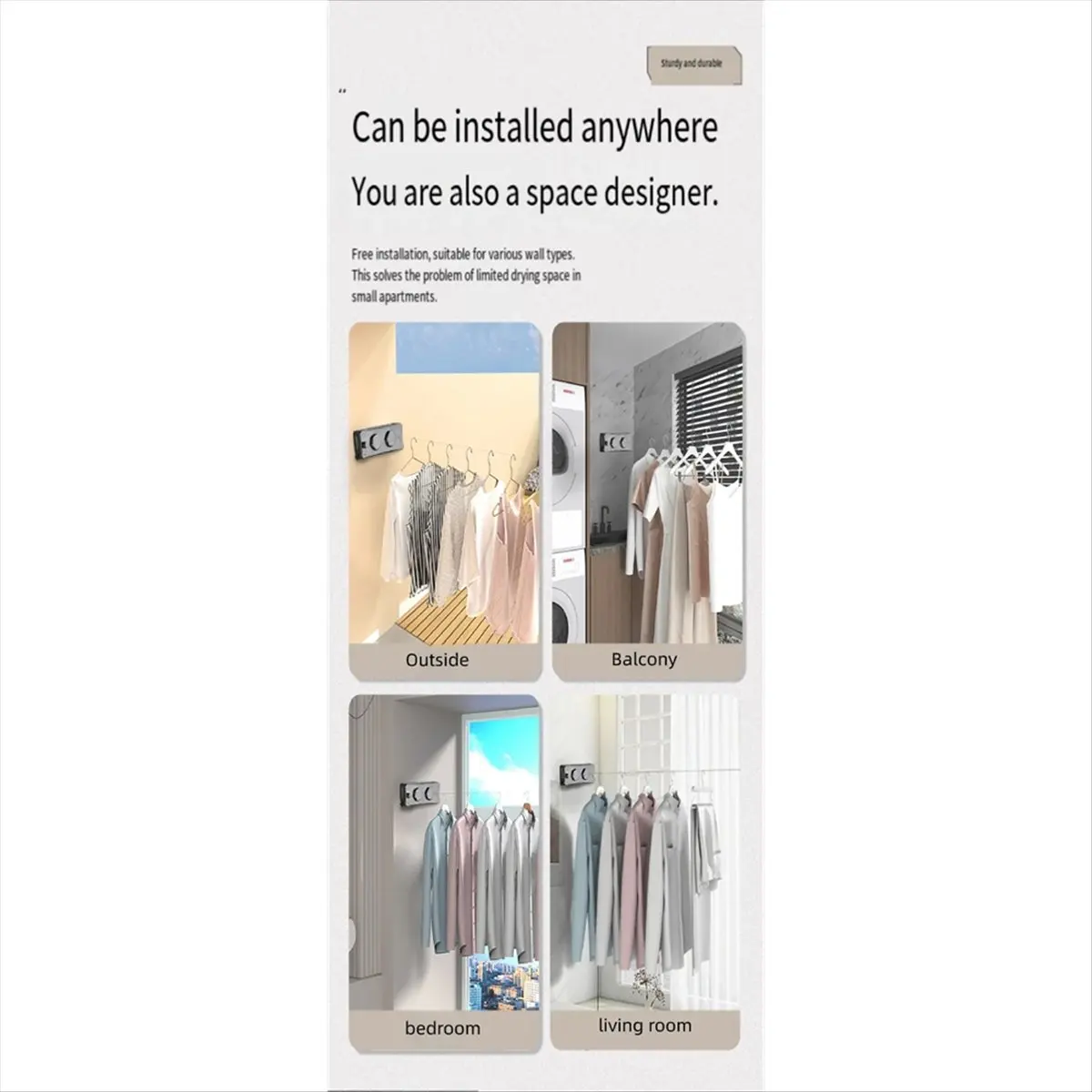 [N84R] 5.1 Meters Retractable Clothesline Dryer Indoor/Outdoor Bathroom Drying Rack Clothes Rack Laundry Drying Hanger Double B