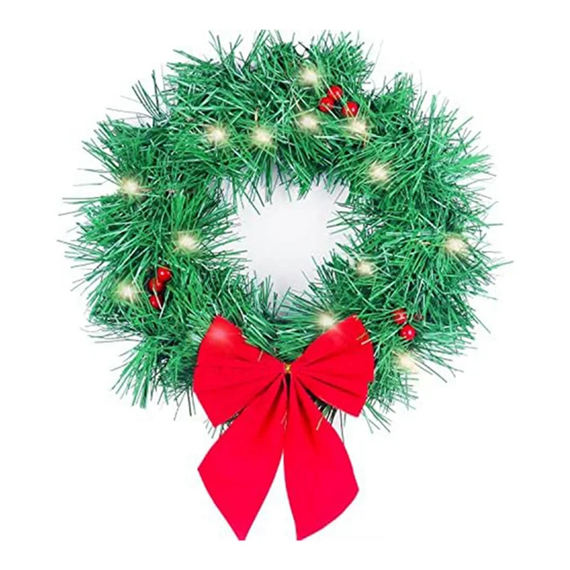 A59E-Weihnachtsdekorkranz mit Lichtern, passend für Auto, LKW, Türdekoration, Montageausrüstung im Lieferumfang enthalten