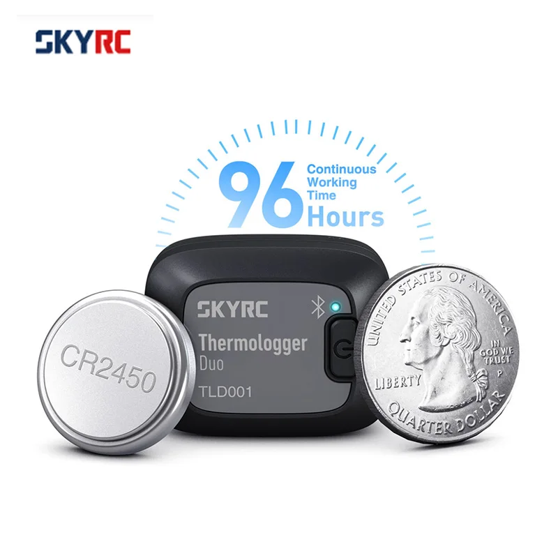 SKYRC TLD001 Thermologger Duo Bluetooth Temperature Logger Dual Channel K-type Thermocouple for RC Car Motor ESC Battery