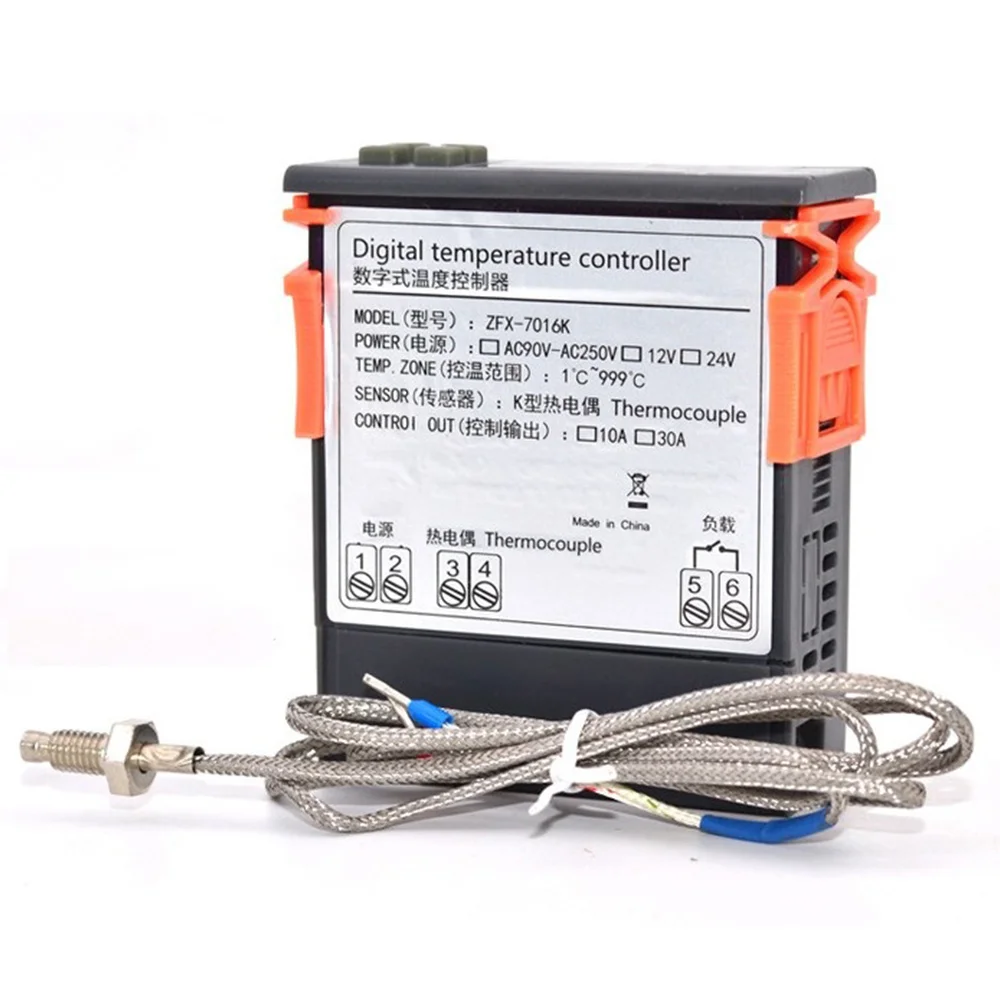 B48A 7016K AC 90V-250V 30A LED Digital Temperature Controller Industrial Thermostat Thermoregulator Incubator 1-999 ℃