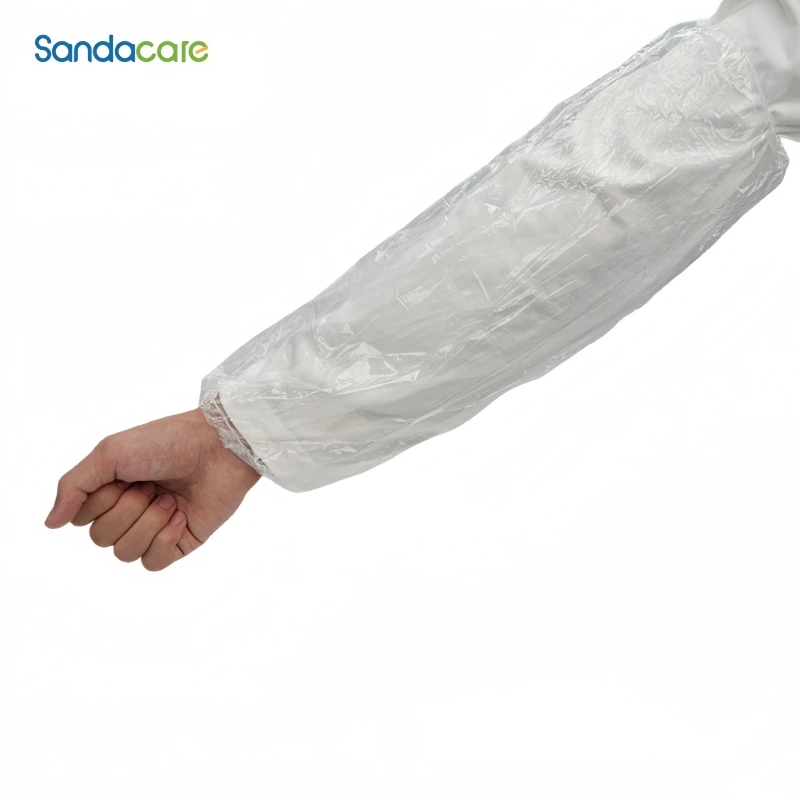 300 pieces PE Thickened waterproof disposable plastic arm sleeves covers oil-proof with elastic wrist kitchen restaurant sleeves