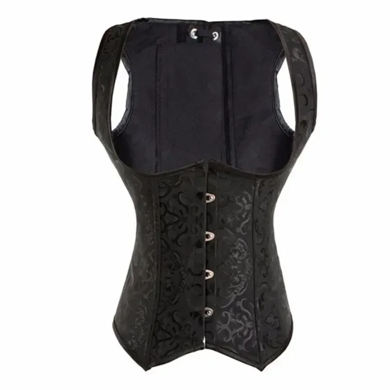 Women Corset Vest Top Shaper Shoulder Vintage Gothic Bustier Underbust Sexy Waist Gothic Basques Cupless Corselet