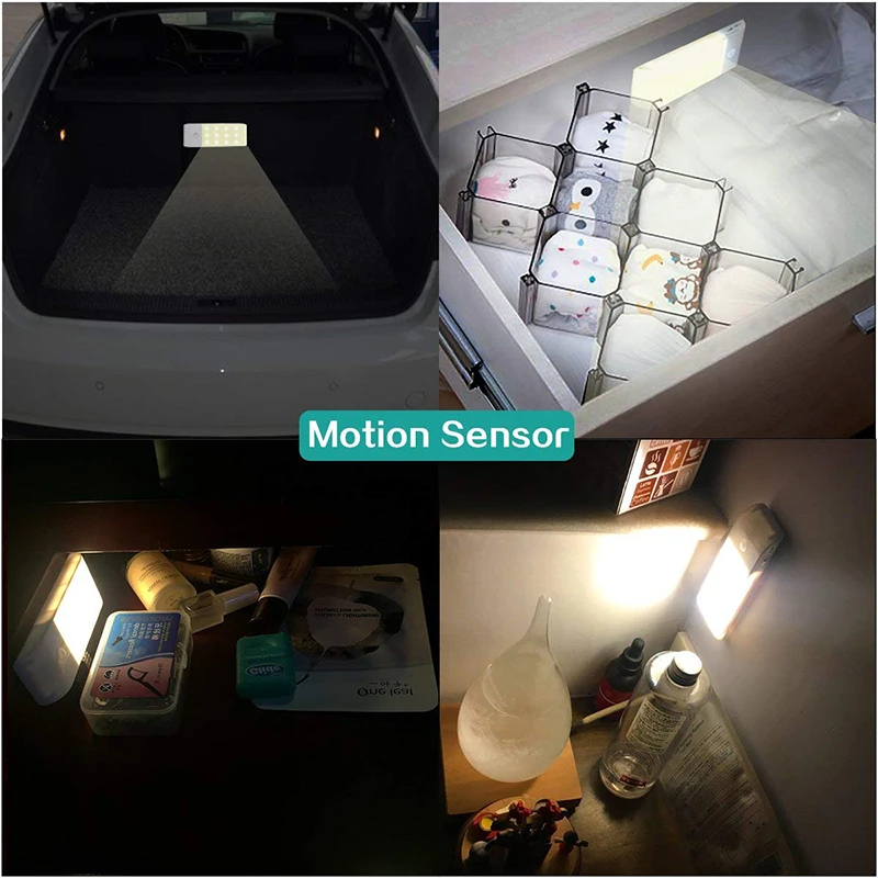 Mini-bewegingssensor LED-licht DIY Plak overal Beveiligingslicht met bewegingssensor