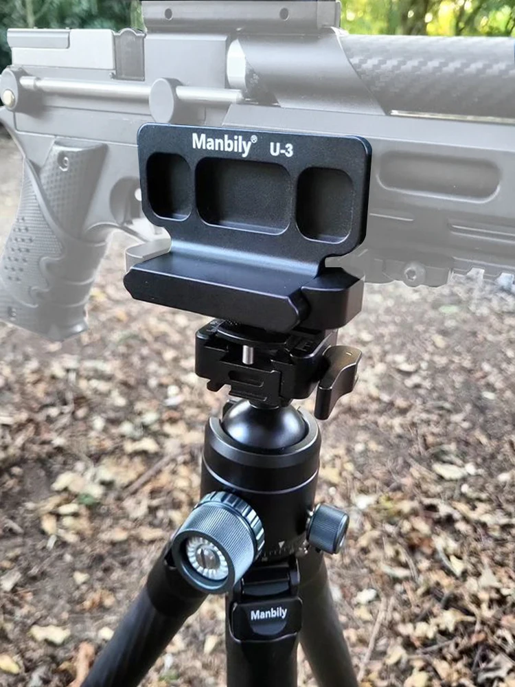 Manbily U-3 Shooting Rifle Clamp Saddle Clip Adapter For Outdoor Hunting Tripods Arca Swiss Aluminium