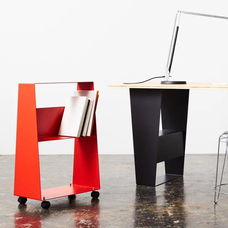 xx-Minimalist Rolling  Table with Open Shelf Storage, Metal Frame & Caster Wheels, Magazine Rack & End Table for Living Room*
