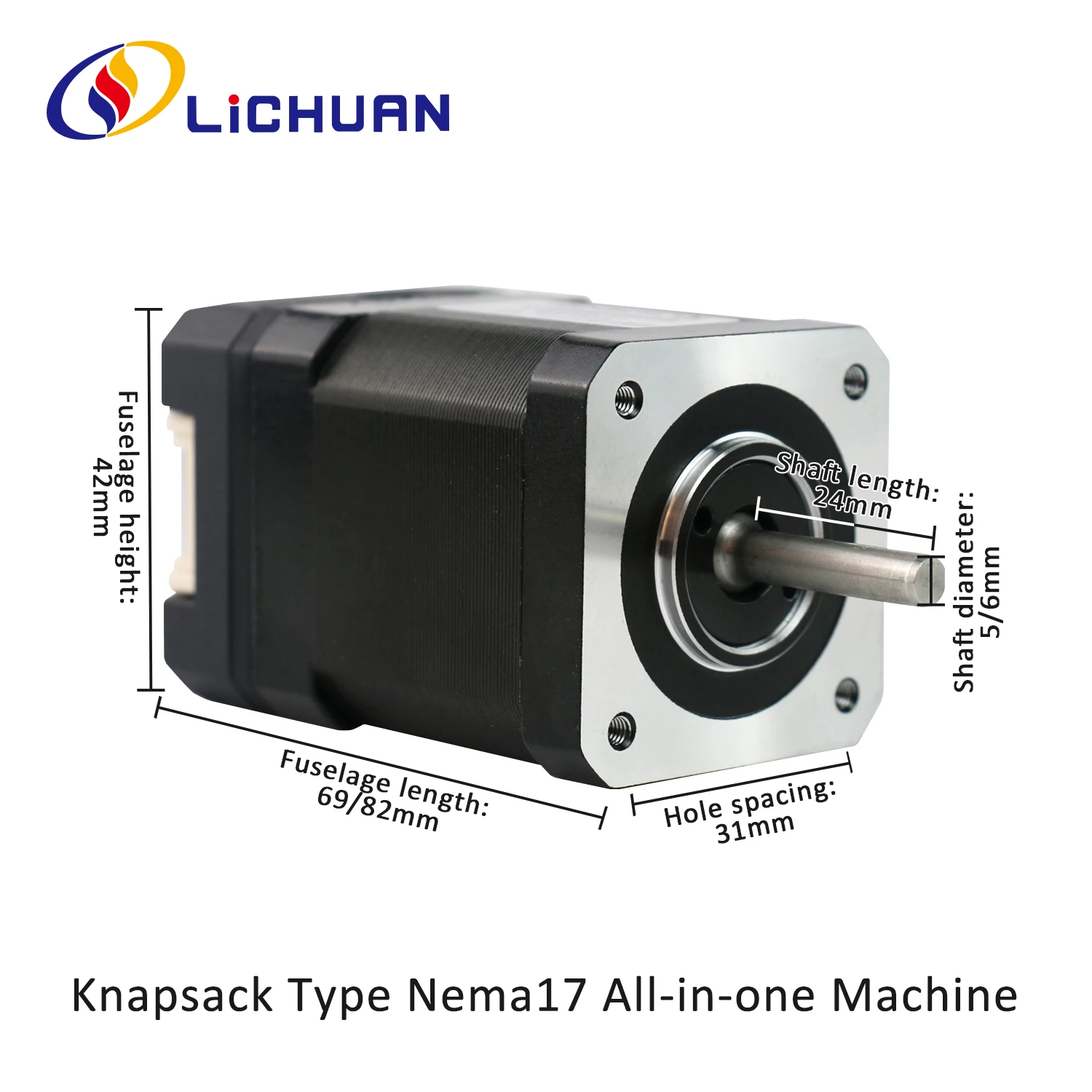 Lichuan Mini size Nema17 integrated closed loop stepper motor or open loop stepper DC24V Pulse control diameter 5mm for cnc kit