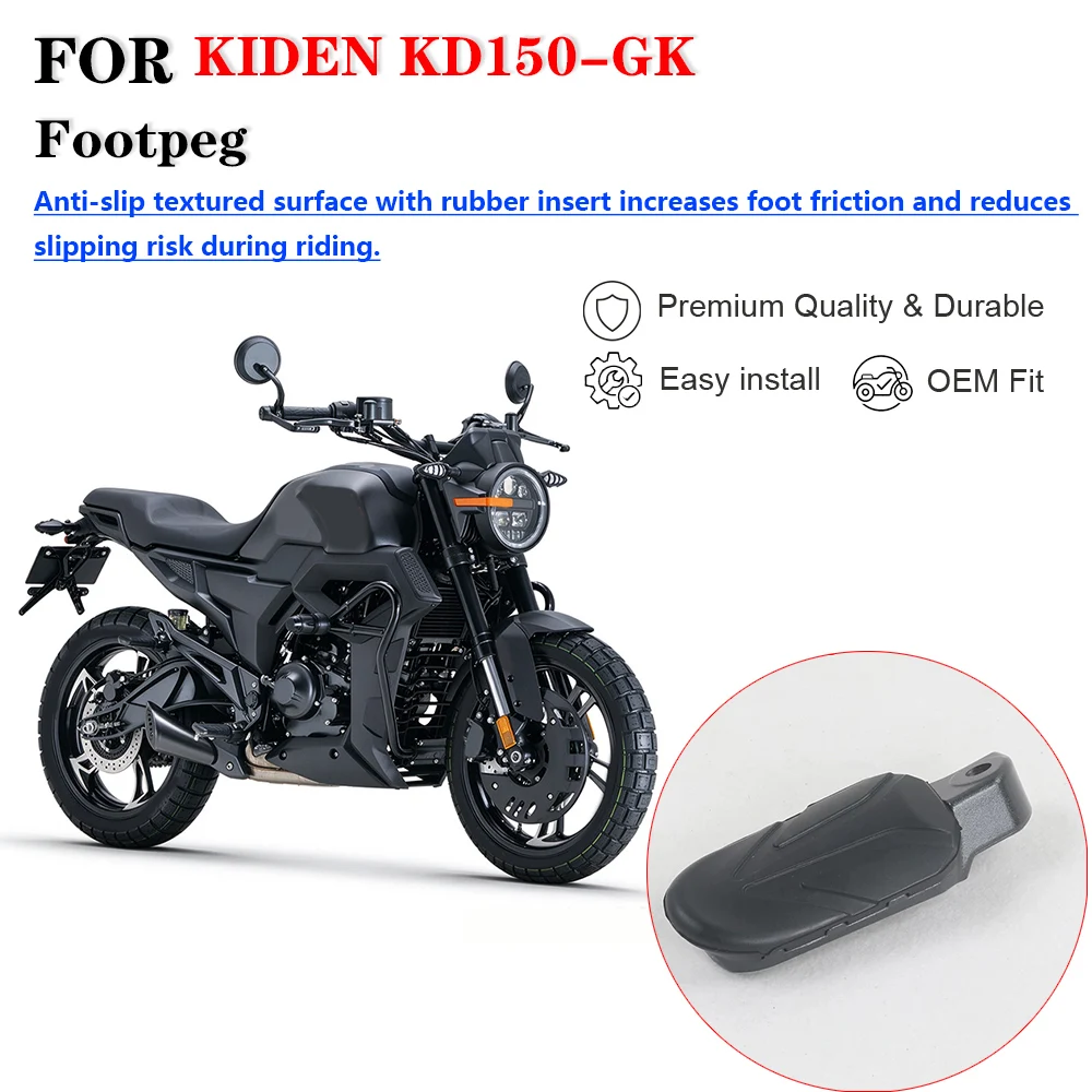 Motorcycle Front Rear Foot Pegs Footrest Left Right Foot Pedal Replacement Parts For KIDEN KD150-GK, Rider & Passenger Footrest