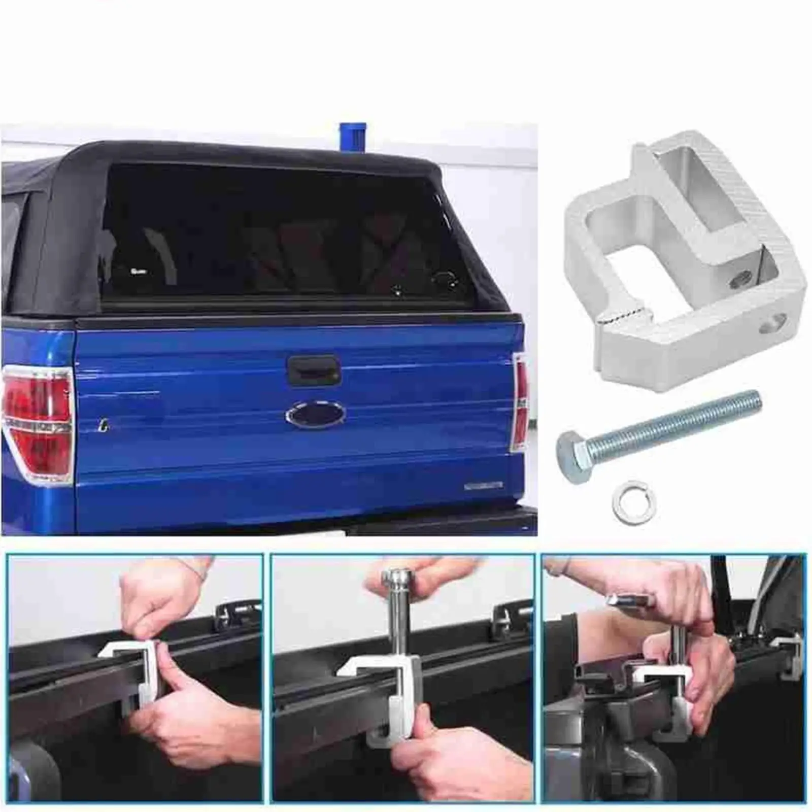 Universal Mounting Clamps Aluminum Truck Topper Clamp for Truck Topper Truck Canopy Bracket Truck Bed Rack Accessories