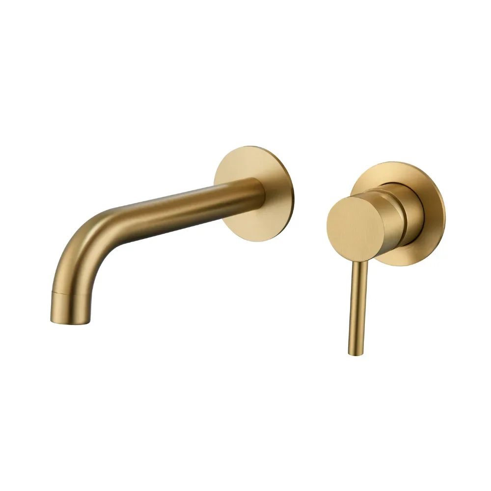304 Stainless Steel Luxury Wall-Mounted Basin Faucet for Home Use