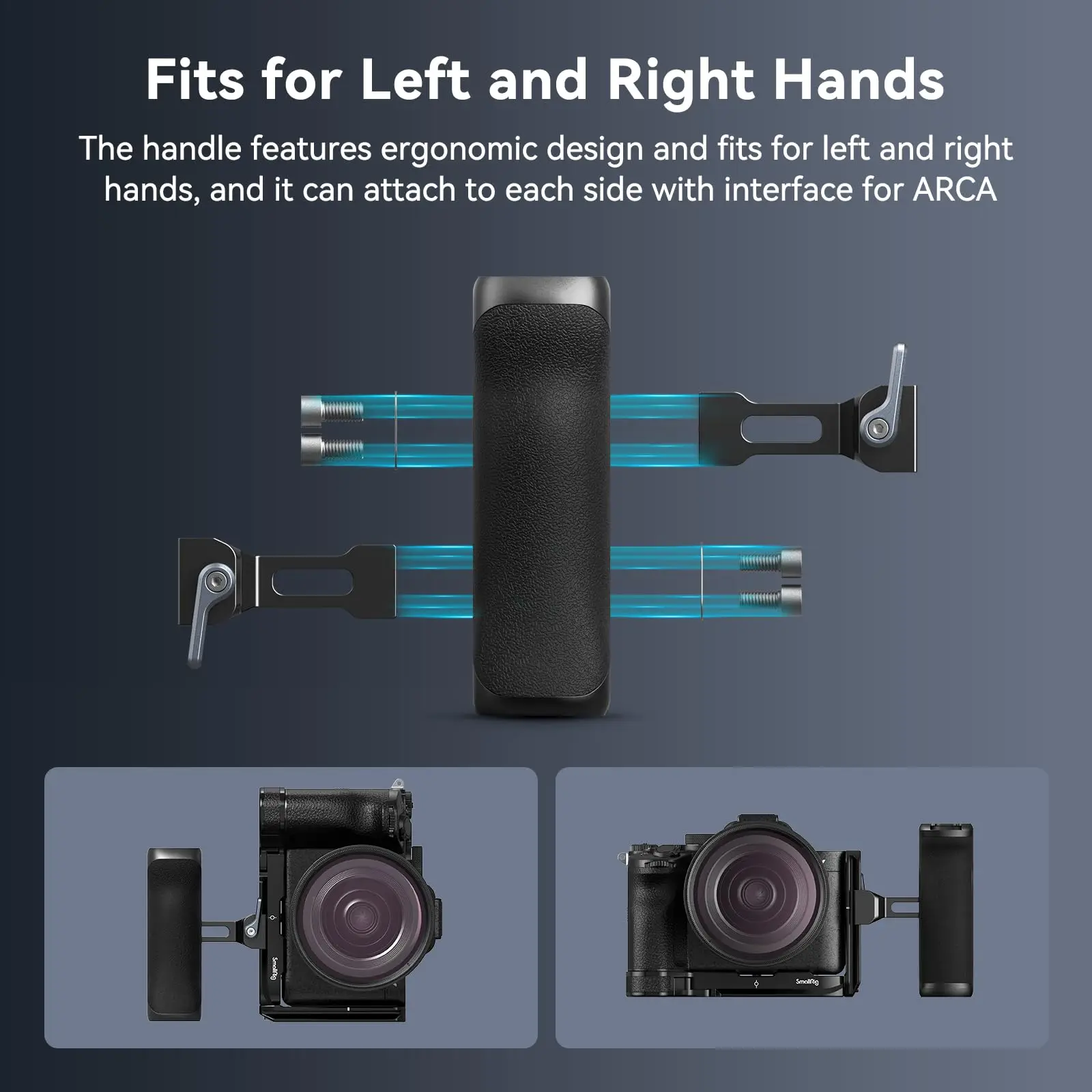 SmallRig Arca-Type Side Handle  36mm Up and Down Adjustable for Camera Cages with Plate for Arca Built-in 1/4\