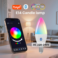 Led Bulb Candle Smart Lamp 5W E14 TUYA Bluetooth Dimmable RGB Light 220V APP Group Control Smart Life For Home Room Decoration