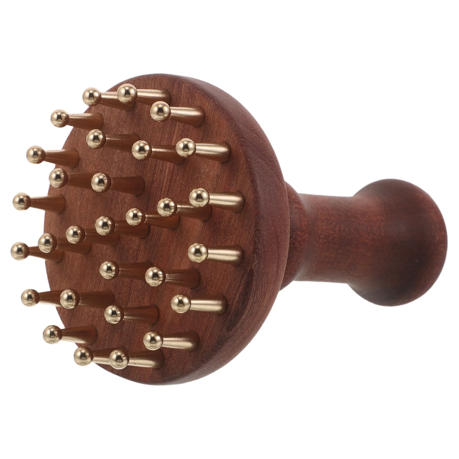 

Металлическая расческа Гуаша из меди и латуни, массажер для кожи головы, щетка для меридианного массажа тела, портативная, с деревянной ручкой, для массажа всего тела