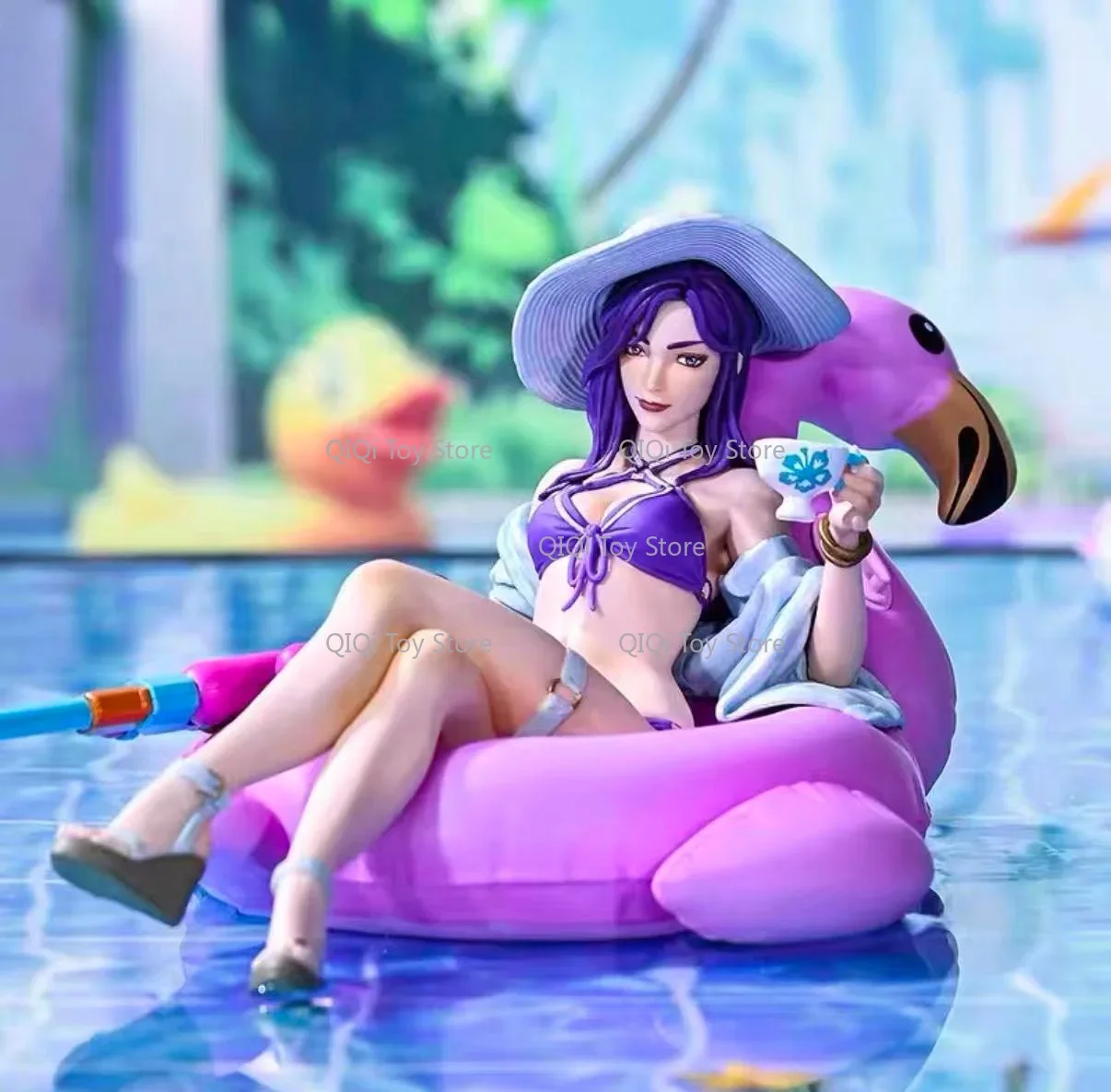 in stock LOL Pool Party Caitlin 1/8 Proportion Hand-maicraft Game Peripheral Ornament Sculpture