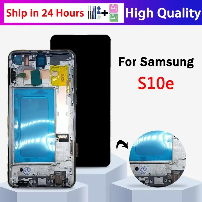 TFT ЖК-дисплей для Samsung S10E, экран дисплея для Samsung S10e G970 G970F, ЖК-дисплей с рамкой, дигитайзер сенсорного экрана в сборе