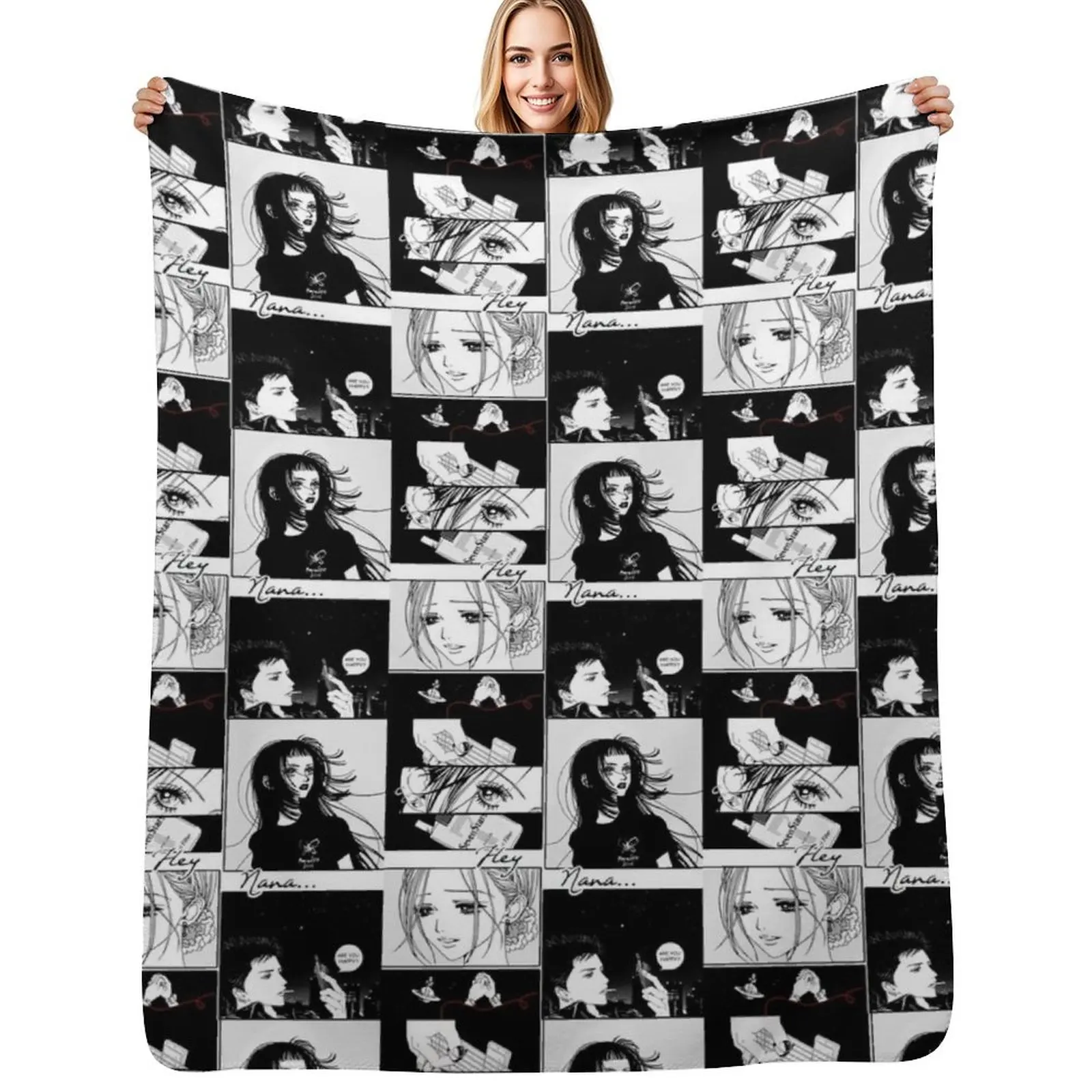 

Hey Nana (High Quality) | Ai Yazawa Throw Blanket Personalized Gift Warm Decoratives Bed Fashionable Blankets