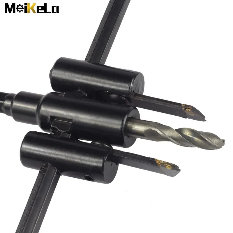 Meikela 120/200/300mm Adjustable Circle Hole Cutter Wood Drywall Drill Bit Saw Round Cutting Blade Aircraft Type DIY Tool