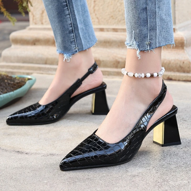 Summer High Heels Sandals Women Sexy Black Trend Dress Pump Brand Elegant Women's Shoes Thick High Heels Zapatos De Mujer view 5