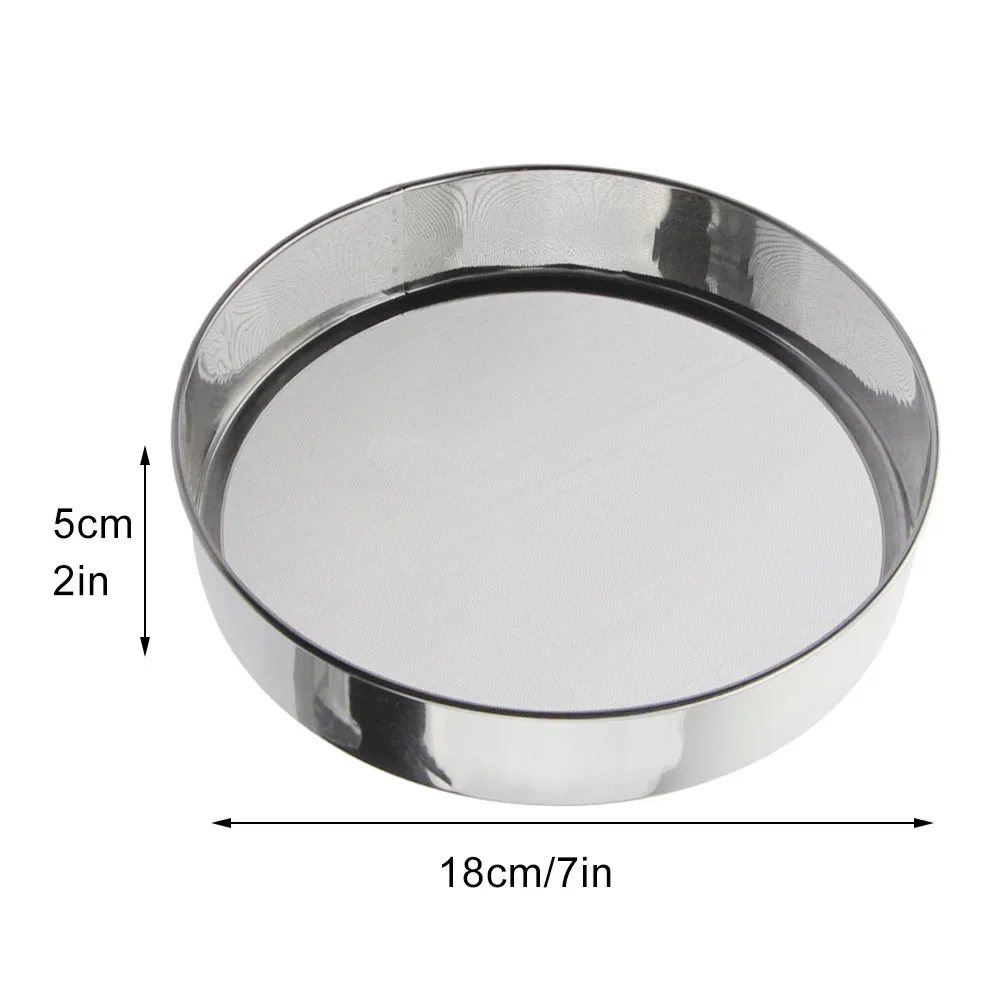 10-21cm Stainless Steel Flour Sieve Round Flour Sieve Strainer With 40 Mesh Kitchen Flour Powder Filter Screen Soil Strainer