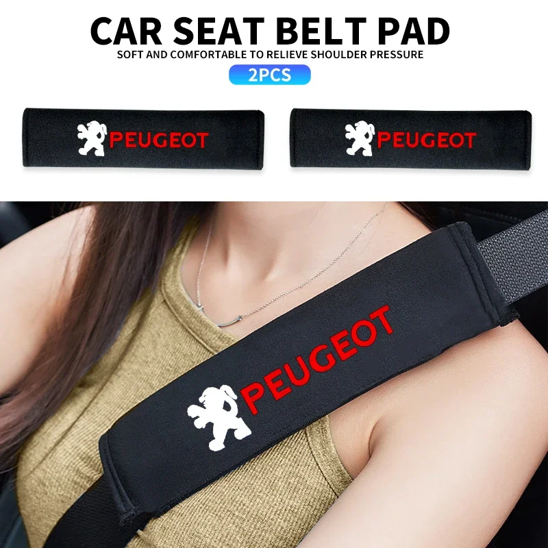 Car Seat Belt Covers Safety Belts Shoulder Protection For Peugeot GT GTline 3008 308 T9 208 508 2008 Rifter 5008 207 206 408