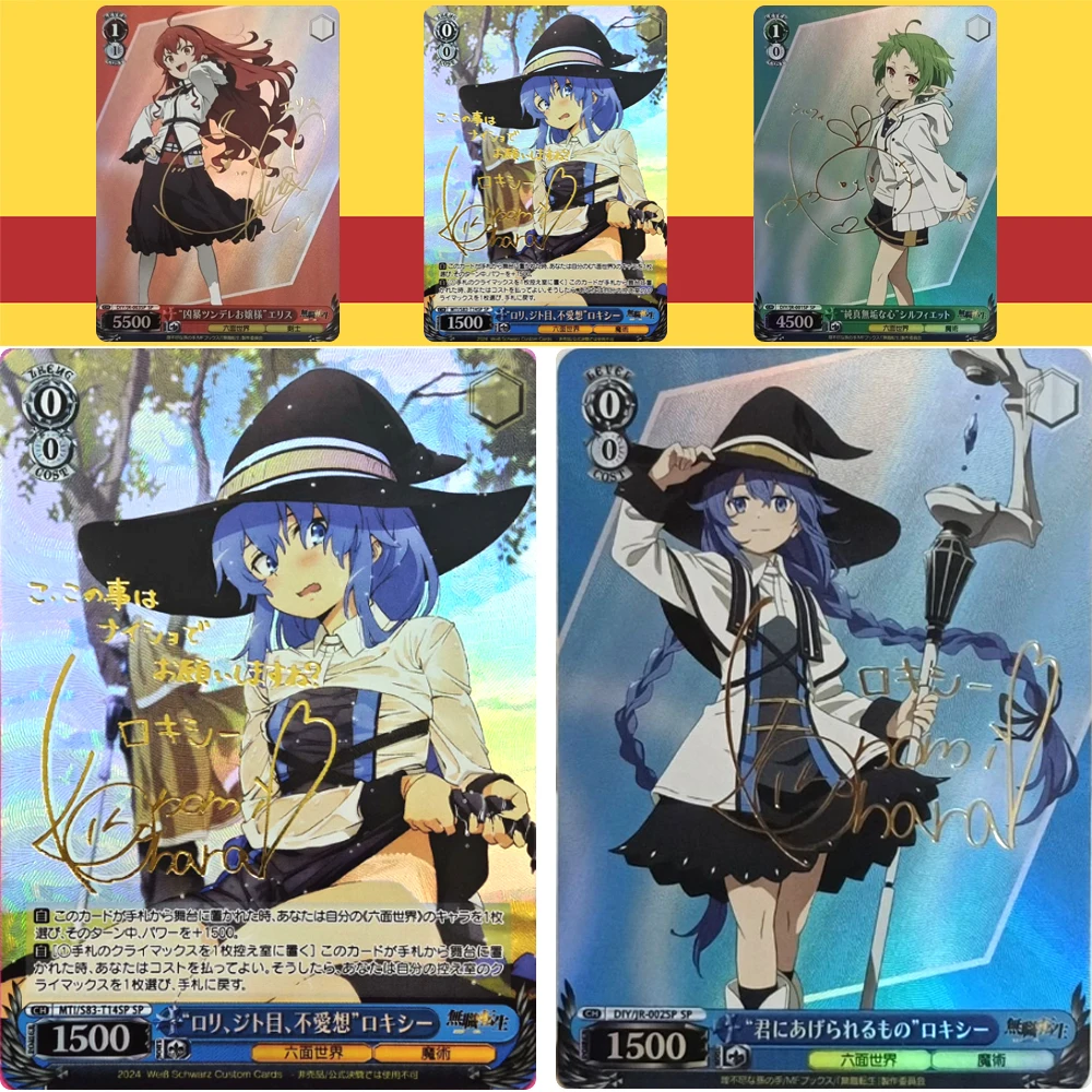 Anime card Mushoku Tensei Jobless Reincarnation Rudius DIY Homemade Collection card Game toys Christmas birthday gift