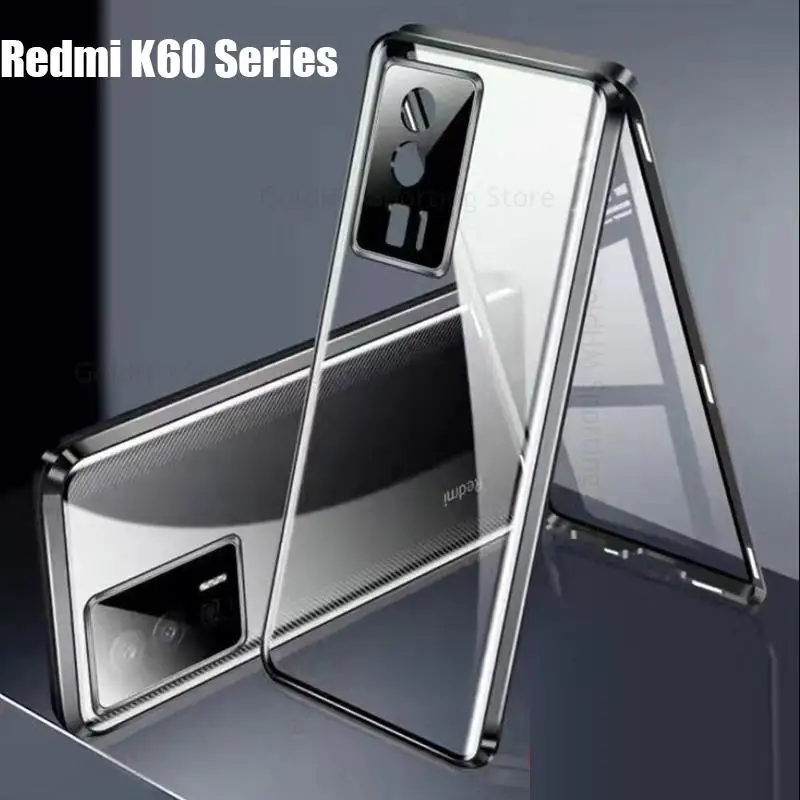 

Funda For Redmi K60E K60 Pro Tempered Glass Phone Case For Redmi K60 K40S K50 Gaming 360 Double-Sided Magnetic Adsorption Cover