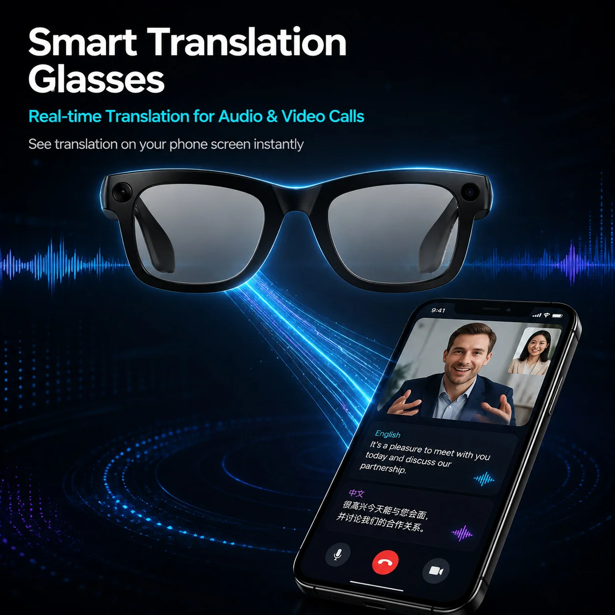 Lenovo 8K HD AI Smart Glasses Built-in Camera Bluetooth Voice Assistant For Photo Video Recording Outdoor Daily Travel 2027New