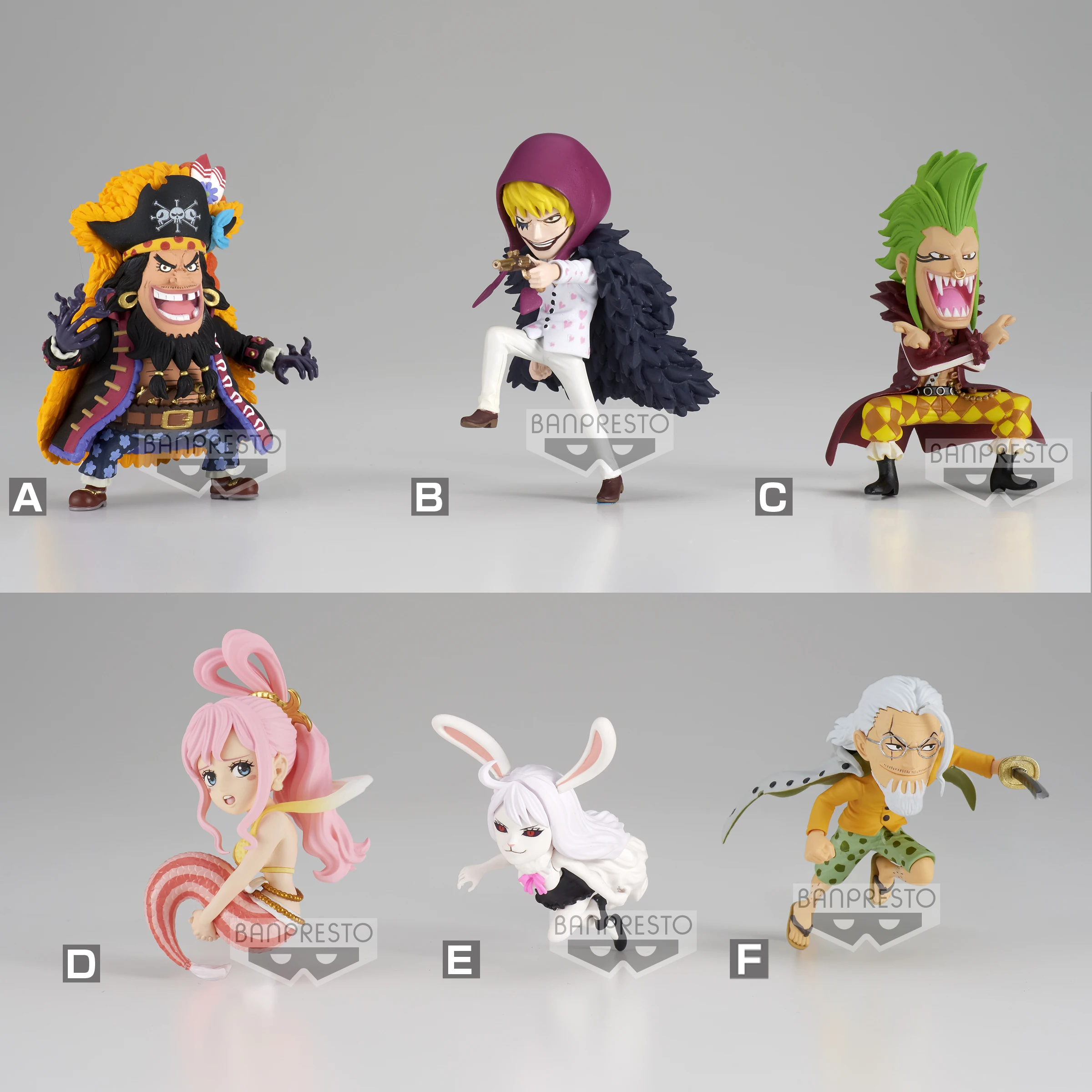 BANDAI Original WCF One Piece Vol.7 Marshall Silvers Rayleigh Corazon Bartolomeo Shirahoshi Carrot Anime Action Figures Toys