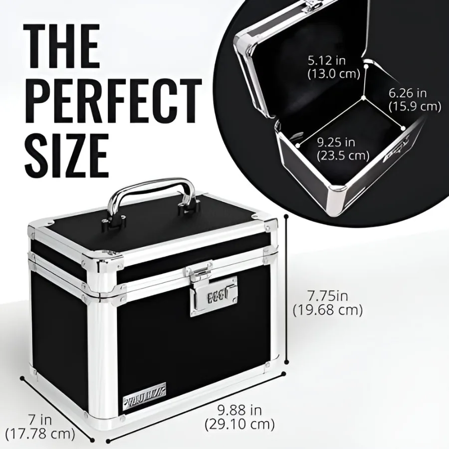 Combo Lock Storage Box Medium Density Fiberboard 10 x 7.25 x 7.75 Black - view 3