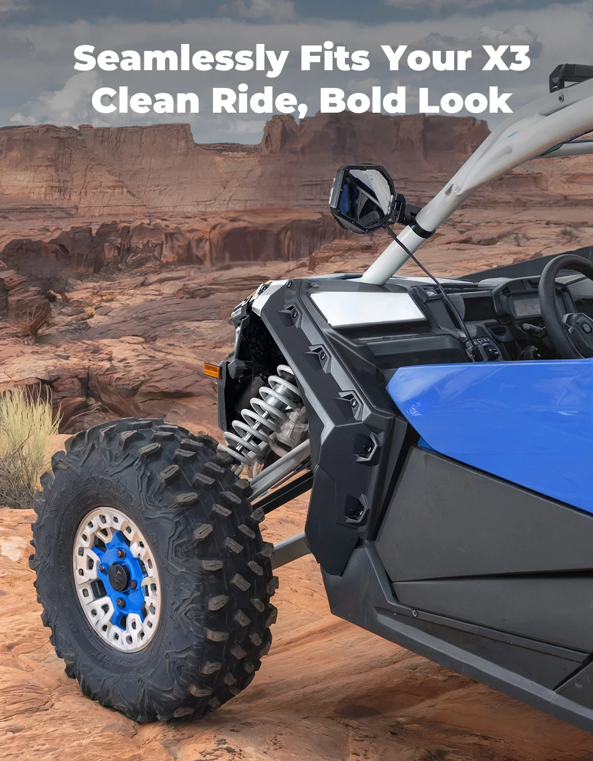 UTV For Can Am Maverick X3 1000 Max R RR 4x4 XRC XMR XDS XRS Turbo DPS 900 HO 715002973 Super Extended Fender Flares 2017-2026