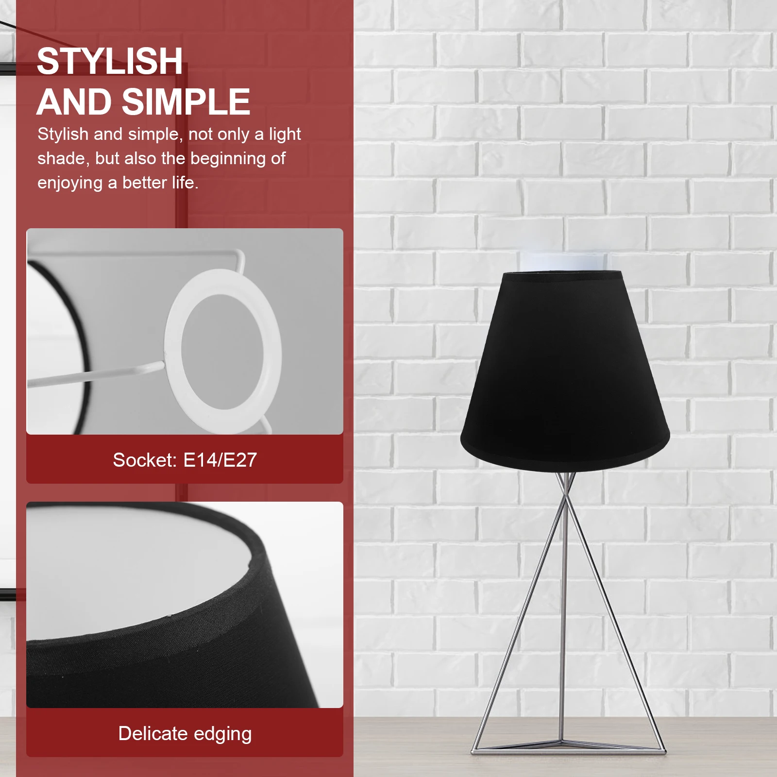 

Cloth Lampshade E27/E14 Base Soft Light Transmission Drum Shade For Bedroom Living Room Wall Desk Lamp Vintage Light Cover