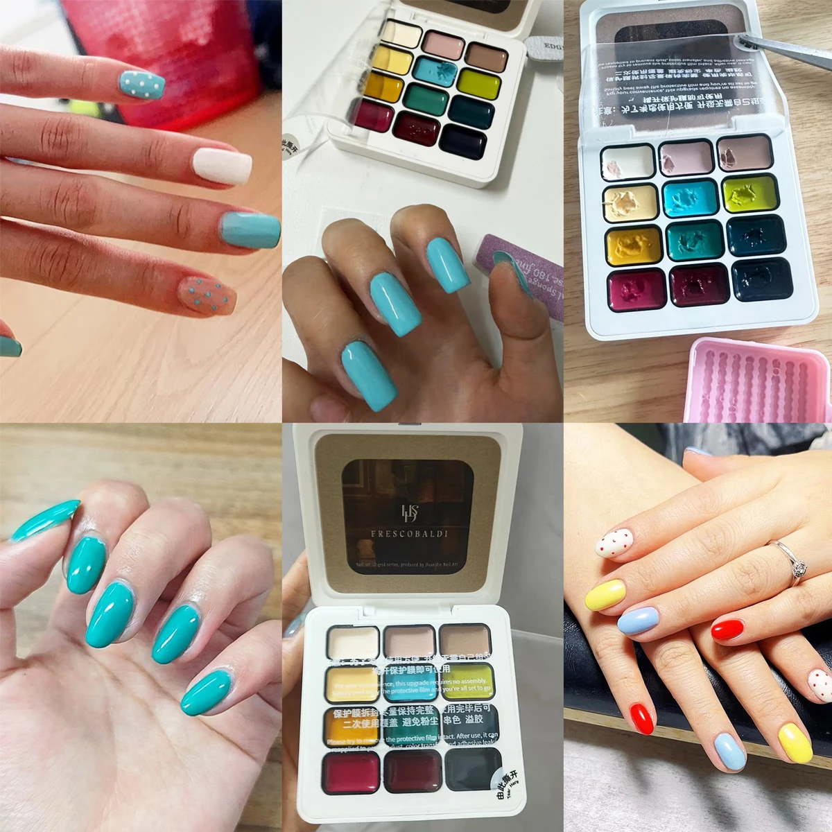 Multicolor 12 Grids Solid Nail Gel Palette Vintage Earth Tones Easy Application Painting Gel For Salon Home & Beginner Nail Art