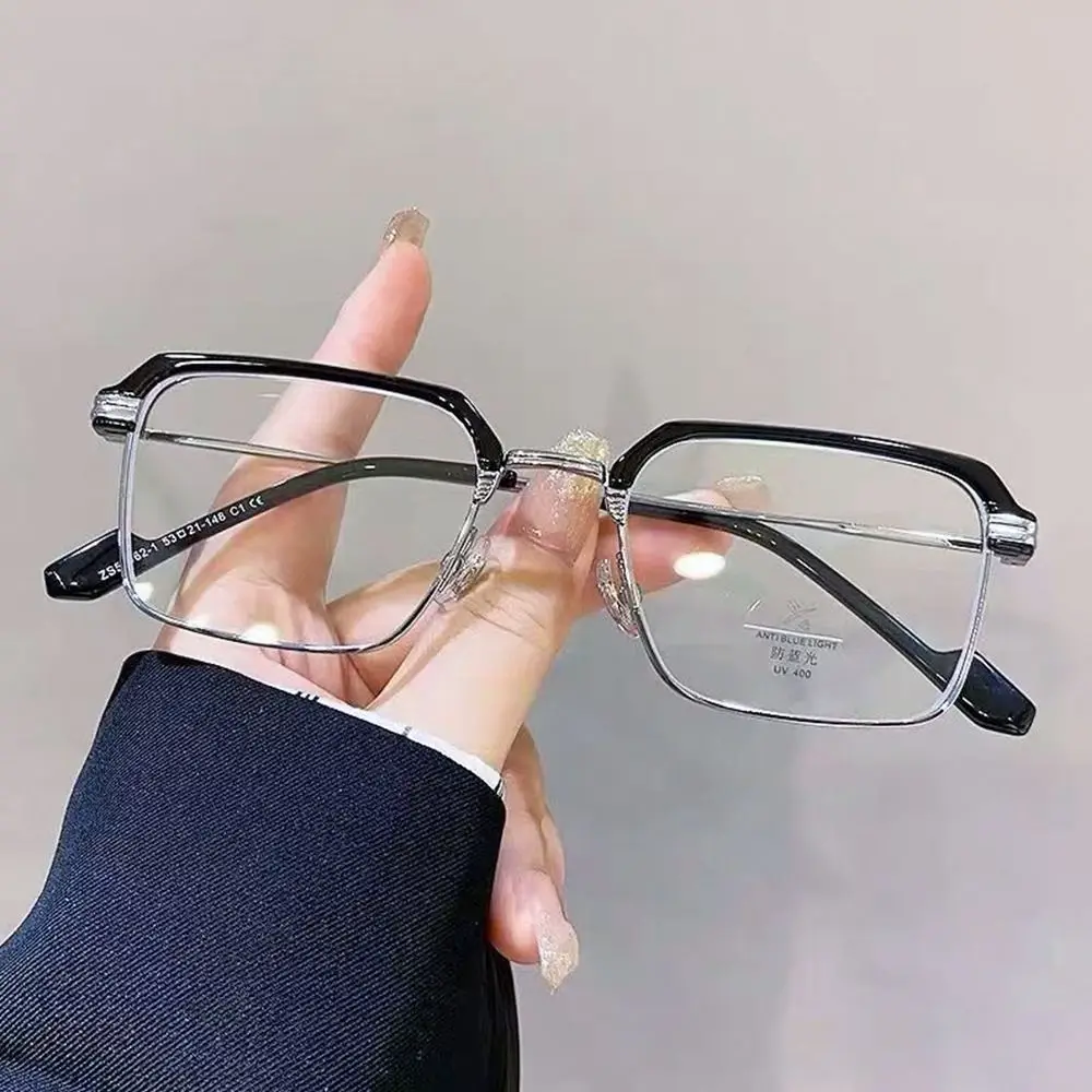 Blue Ray Blocking Anti-Blue Light Reading Glasses Eye Protection Metal Square Eyeglasses Ultralight Hyperopia Glasses Office