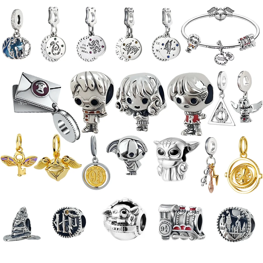 Hot Selling 925 Silver Charm Beads,Suitable For Original European Bracelets,Magic Boy,Train,Pigeon, Jewelry Gifts For Magic Fans