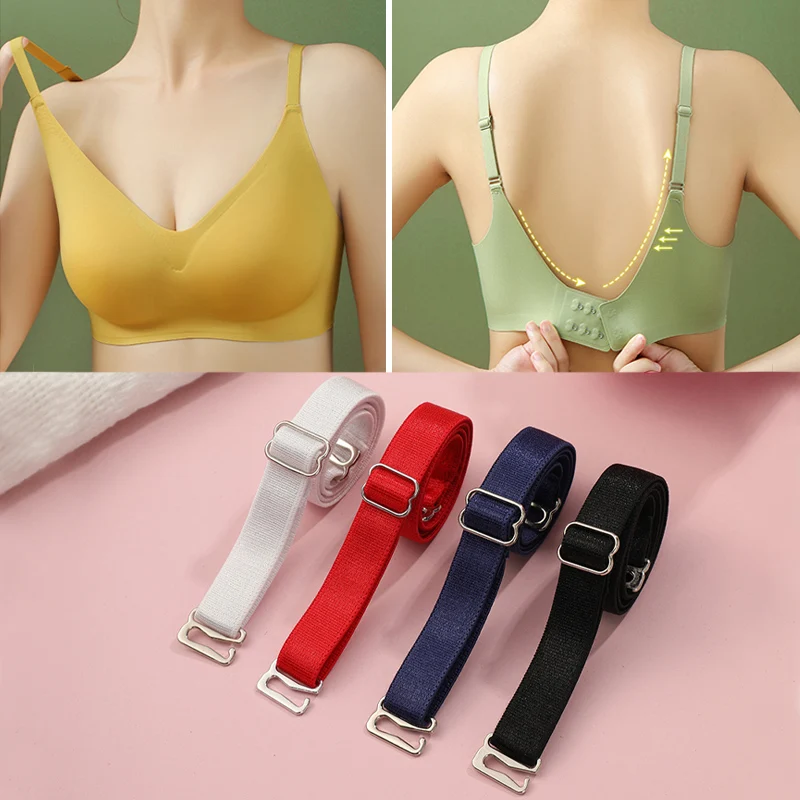 

Adjustable Bra Strap Women Non-slip Bra Straps Stainless Steel Bra Straps Solid Color Elastic Underwear Accessories Trendy New