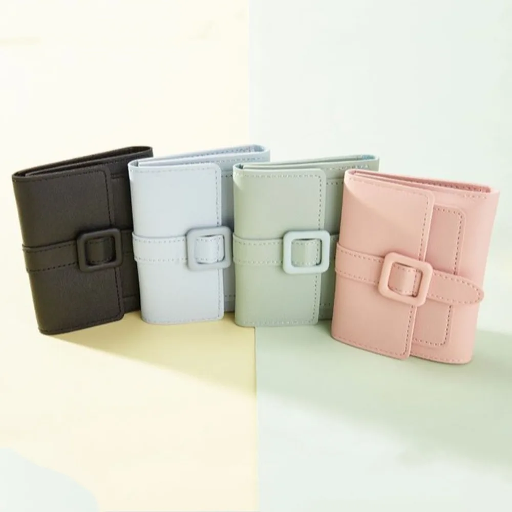 

Fashion PVC Card Bag Causal Candy Color Trifold Wallet Sweet Solid Color Short Wallet Ladies
