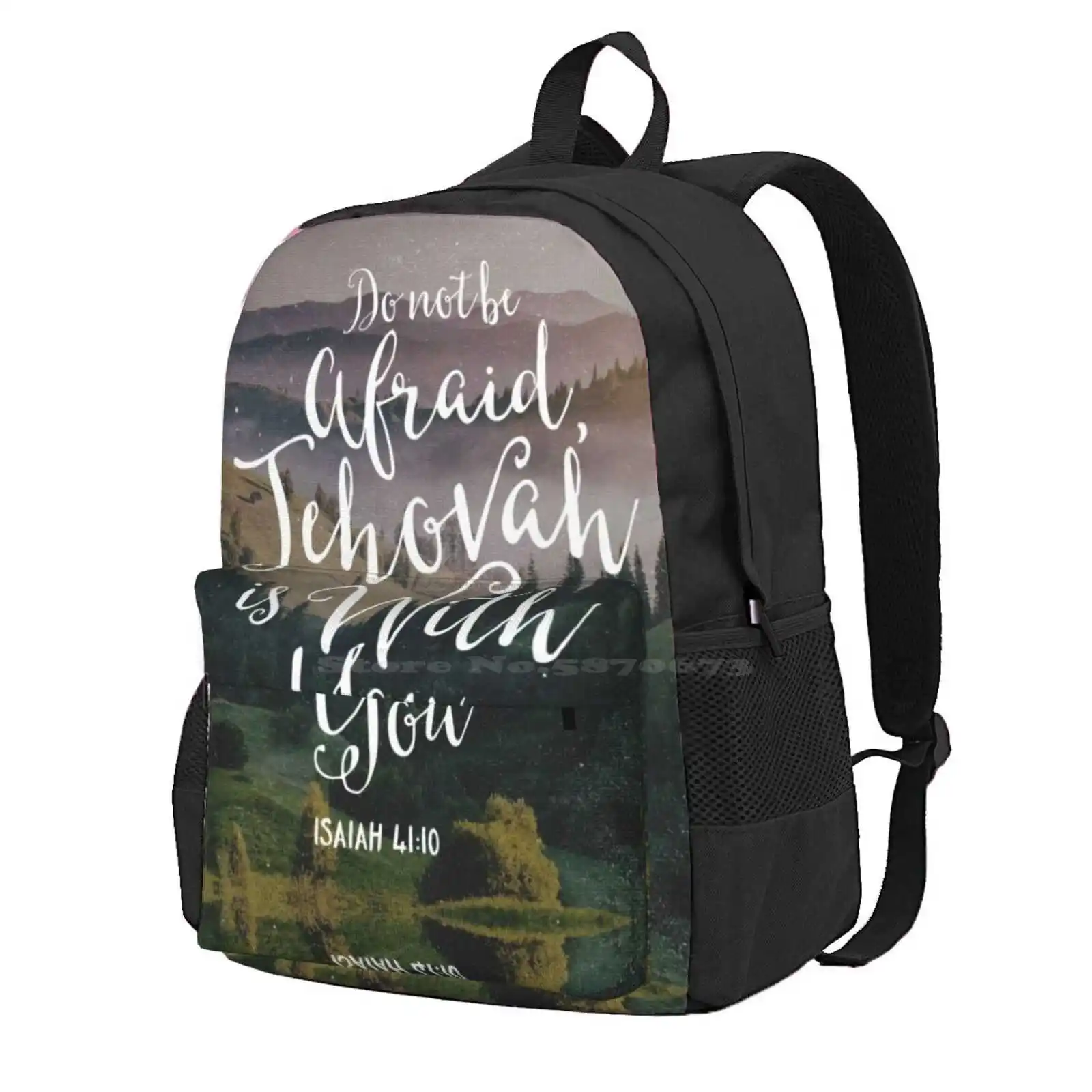 Do Not Be Afraid, Jehovah Is With You Hot Sale Schoolbag Backpack Fashion Bags Do Not Be Afraid Jehovah Is With You Isaiah 41