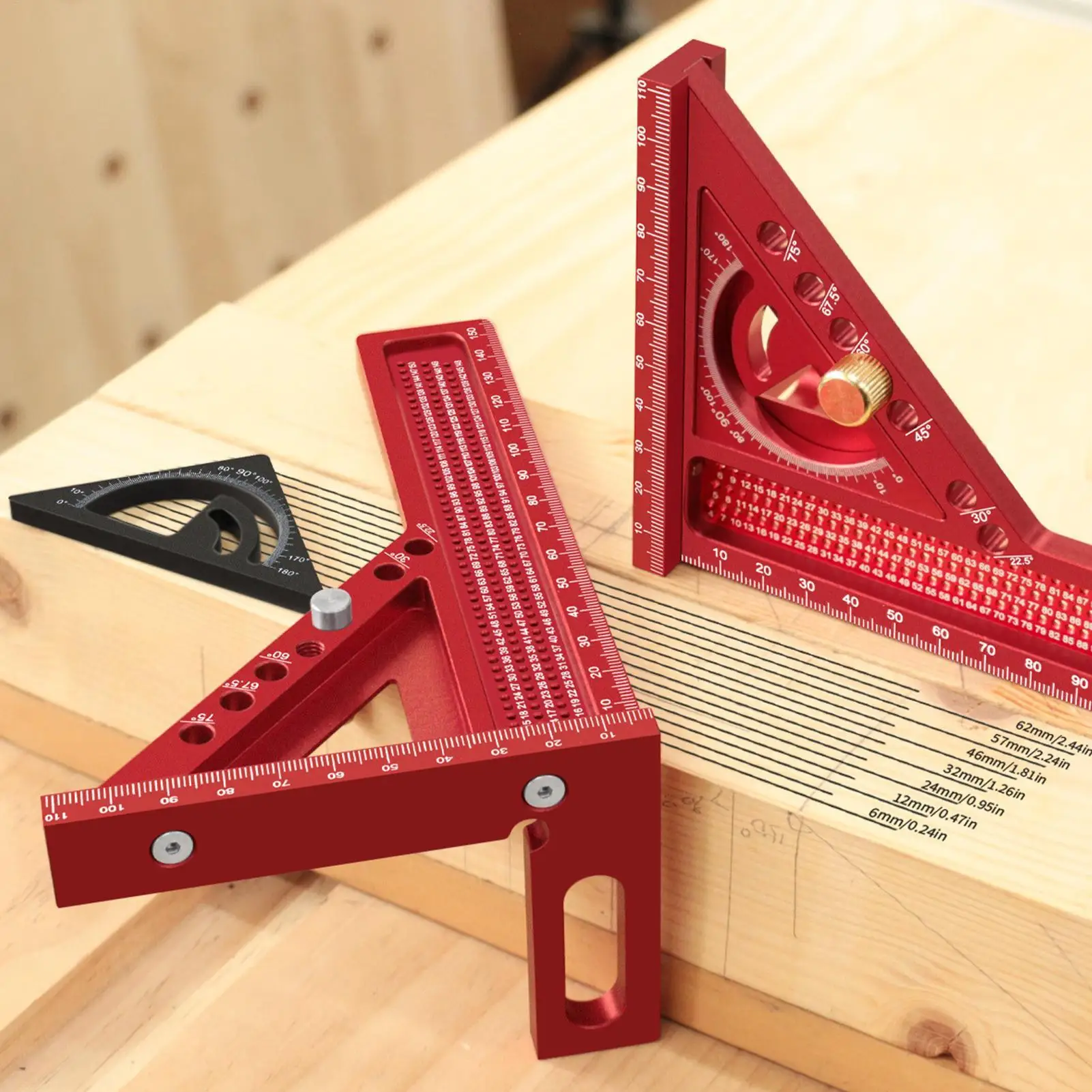 Multi-Angle Measuring Ruler High Precision Ruler Portable Multi-Angle Square Marking Tool For Carpentry Construction Engineering