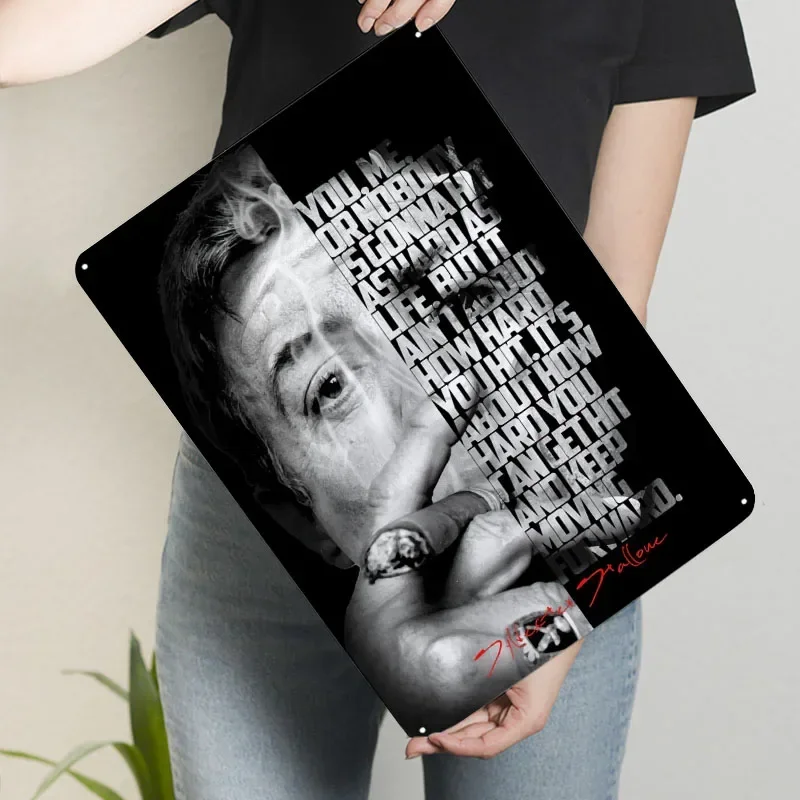 سيلفستر ستالون الملاكم المشارك الملاكمة علامات معدنية ديكور لغرفة الديكور لوحات القصدير المخصصة ل جدار الفن الديكور الرجعية #3