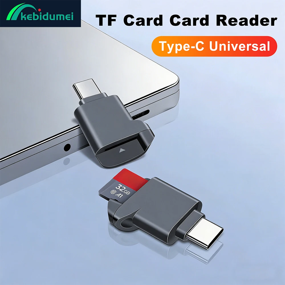 Kebidumei USB Type C 2.0 Mini TF Card Reader Support 2TB Capacity High Speed Transfer Universal for Type C Devices Phone Laptop