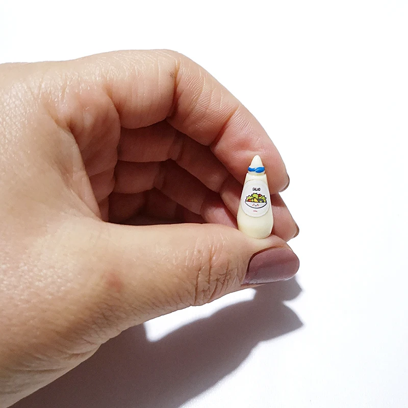 10 teile/satz Miniatur Mini Ketchup Salat Modell 1:12 Puppenhaus Nachahmung Lebensmittel Spielzeug Zubehör – Detail 4