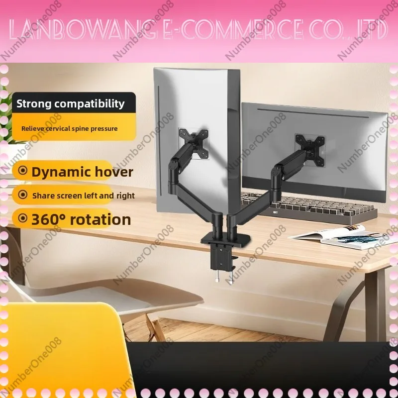 Dual Monitor Gas Spring Stand Fit for 13 to 32 Inch Screens Liftable Desktop Computer Monitor Arm for Desktop Workstation
