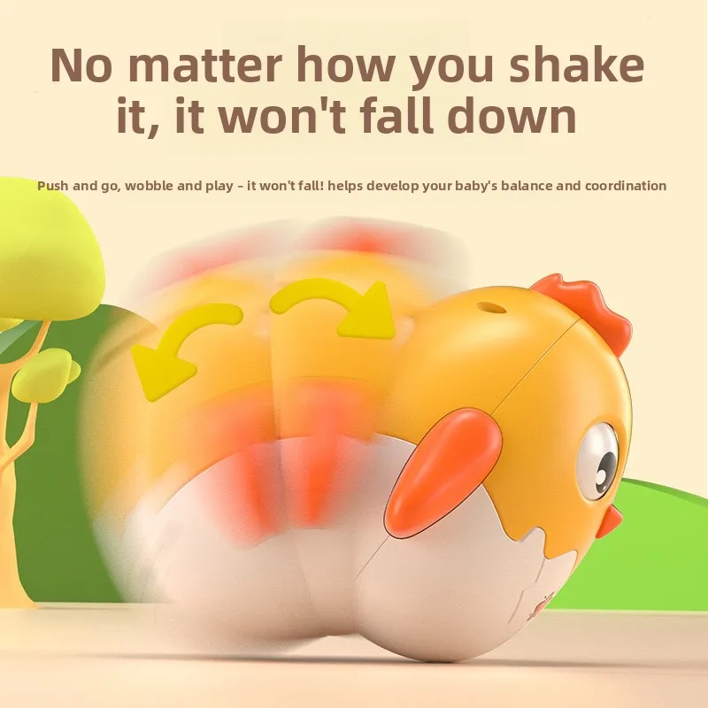 لعبة بهلوان كبيرة لطيفة على شكل دجاجة لطيفة للأطفال، خشخشة تعليمية للتعلم المبكر للأطفال، مثالية للأولاد والبنات #3